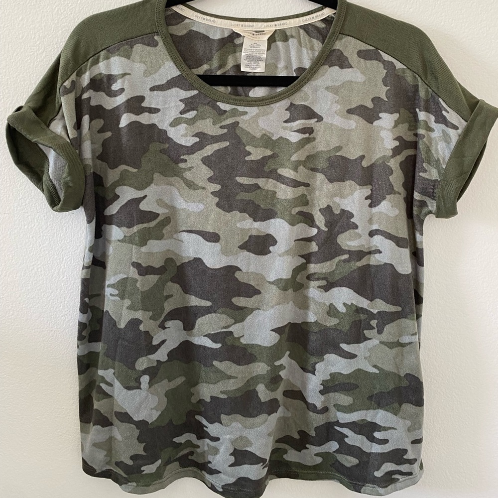 Lucky Brand Camo Sleep Shirt Medium